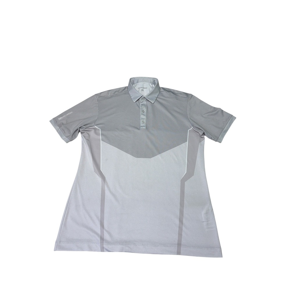 Galvin Green Mens Golf Polo Shirt Grey Short Sleeve Performance Stretch Large